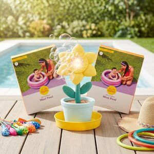 NWT Toddler Summer Bundle: Inflatable Pools & Lighted Bubble Machine